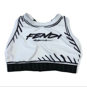 Fendi Roma Joshua Vides Tech Fabric Sports Bra XL